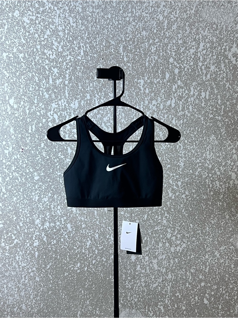 Nike Black Sports Bra with White Swoosh - Racerback Support